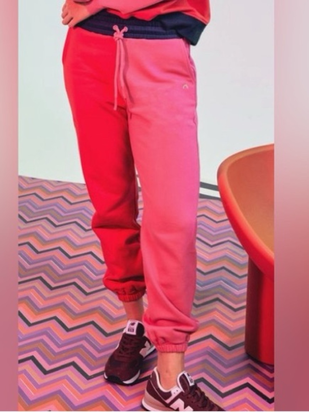 Terez Two-Tone Pink and Red Kids Joggers